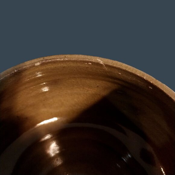 Modernist Planter Vase Or Candle Holder Signed Stoneware Pottery - Picture 9 of 10